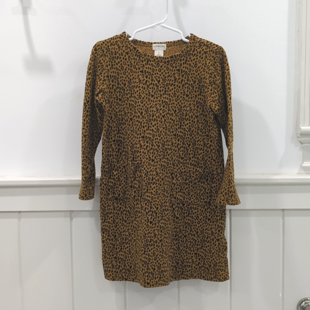 Crewcuts by J Crew 5t leopard long sleeve dress